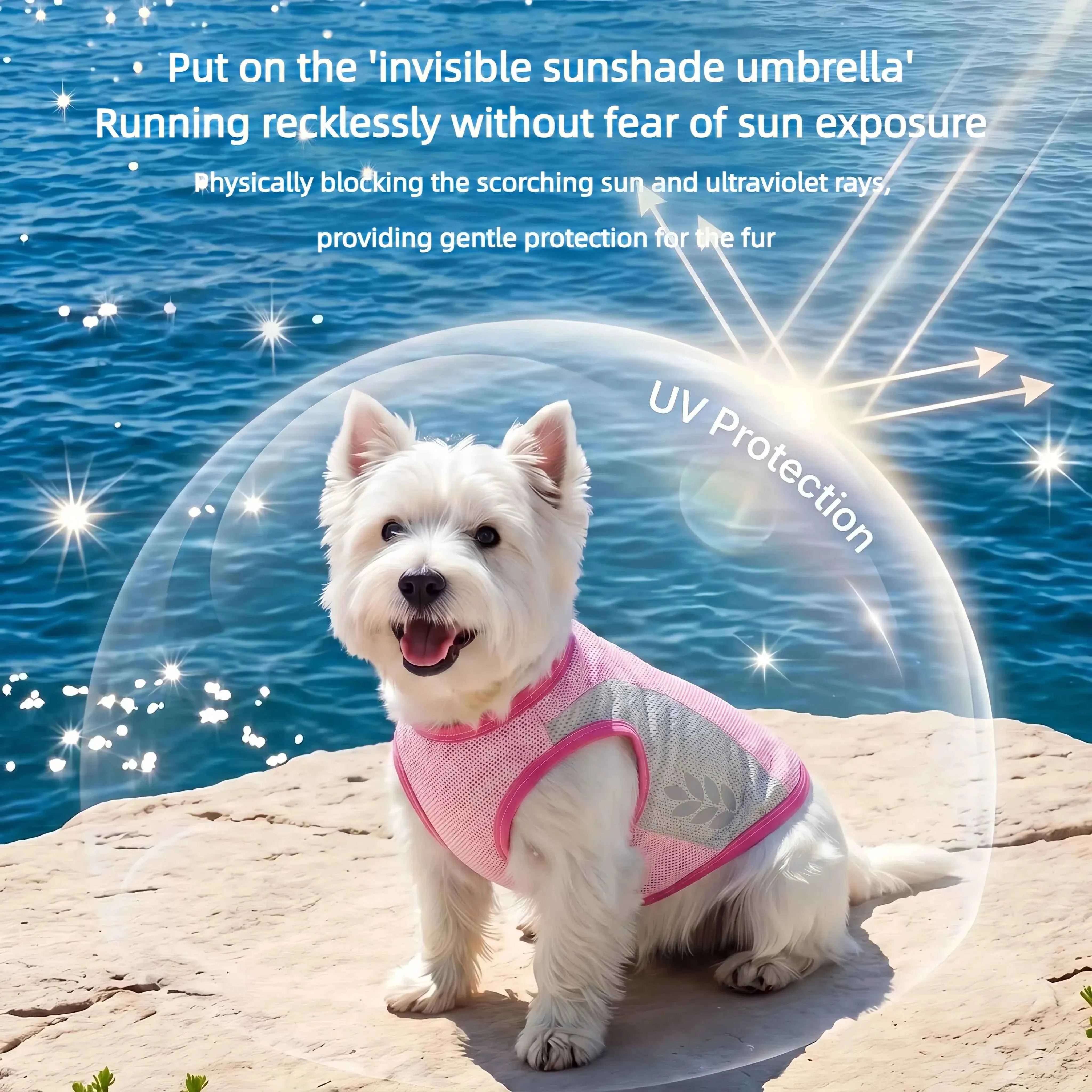 Summer Pet Dog Cooling Vest Quick Dry Pet Clothes Sun Protection Reflective Breathable Cats Outfit For Small Medium Large Dogs
