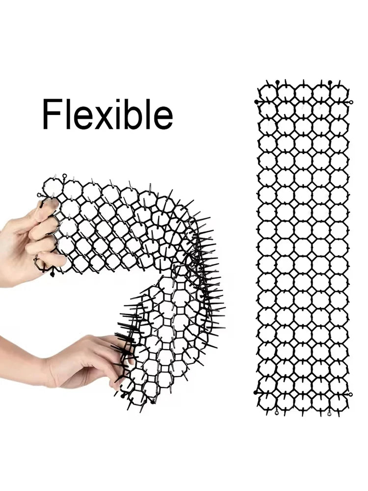 6/10Pcs Garden Prickle Strip Dig Stop Cat Repellent Deterrent Mat Anti-cat Prickle Strips Keep Cat Away Digging Climbing Spike