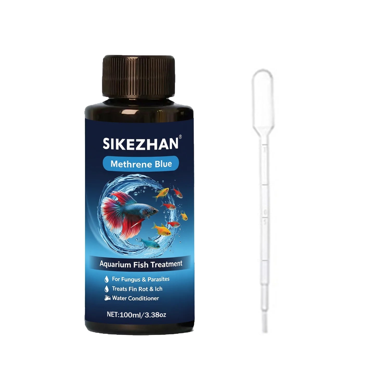 Methylene Blue Solution Aquarium Fish Treatment Medicine Anti Fungus Bacteria Parasite Cure Tropical Freshwater Marine Fish Tank