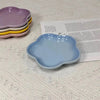 14cm Rainbow Plum Blossom Ceramic Dish Cat Feeding Flower Shaped Bowl Multi-purpose Bone Spitting Tray Dipping Sauce Plate