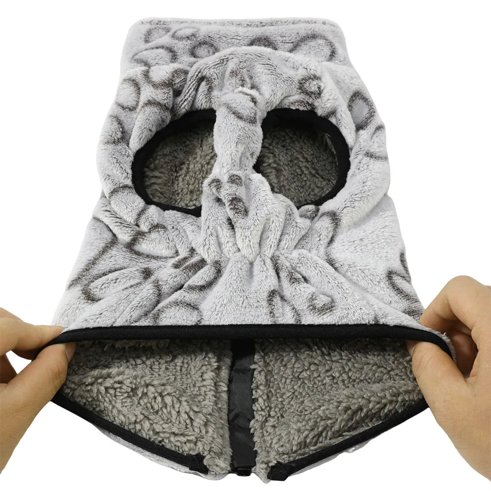 Autumn Winter Puppy Jacket Soft Fleece Clothes For Small Dogs Overalls Cute Paw Print Chihuahua Coat Yorkshire Vest Pet Costume