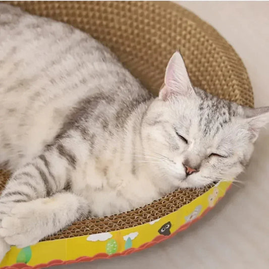 Cat Scratching Board Protect Furniture Grinding Claw Toys Oval Corrugated Paper Wear-resistant Cat Nest Cat Accessories - Play Paws Toys