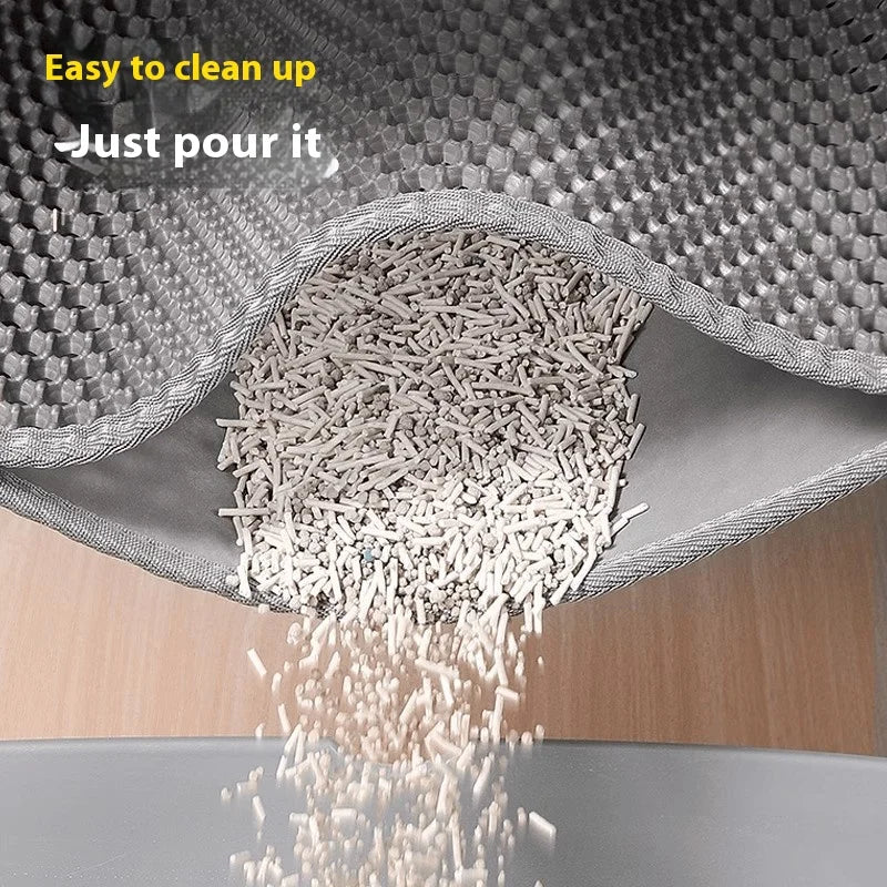 Extra Large Cat Litter Mat Heavy Duty Waterproof 2 Layer Non Slip Washable Pet Floor Protector Litter Box Sand Stopper - Play Paws Toys