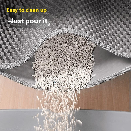 Extra Large Cat Litter Mat Heavy Duty Waterproof 2 Layer Non Slip Washable Pet Floor Protector Litter Box Sand Stopper - Play Paws Toys