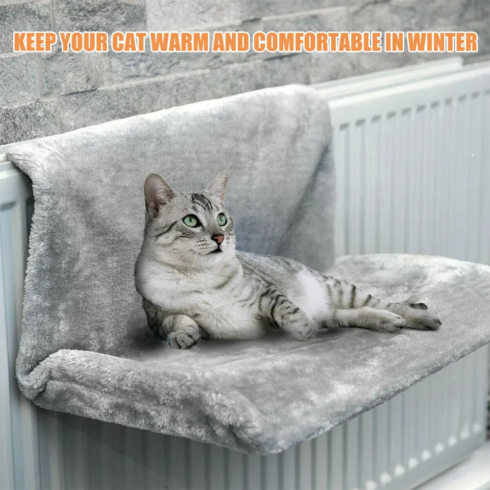 Cat Radiator Bed Hanging Cat Cradle Hammock Small Pet Animal Hanging  Bed with Metal Frame Luxury Warm Fleece Basket for Cats - Play Paws Toys