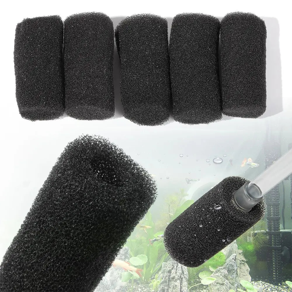 5 Pcs/set Aquarium Biochemical Filter Sponge Fish Tank Inlet Water Pre-Filter Sponge Cartridge Replacement Filter