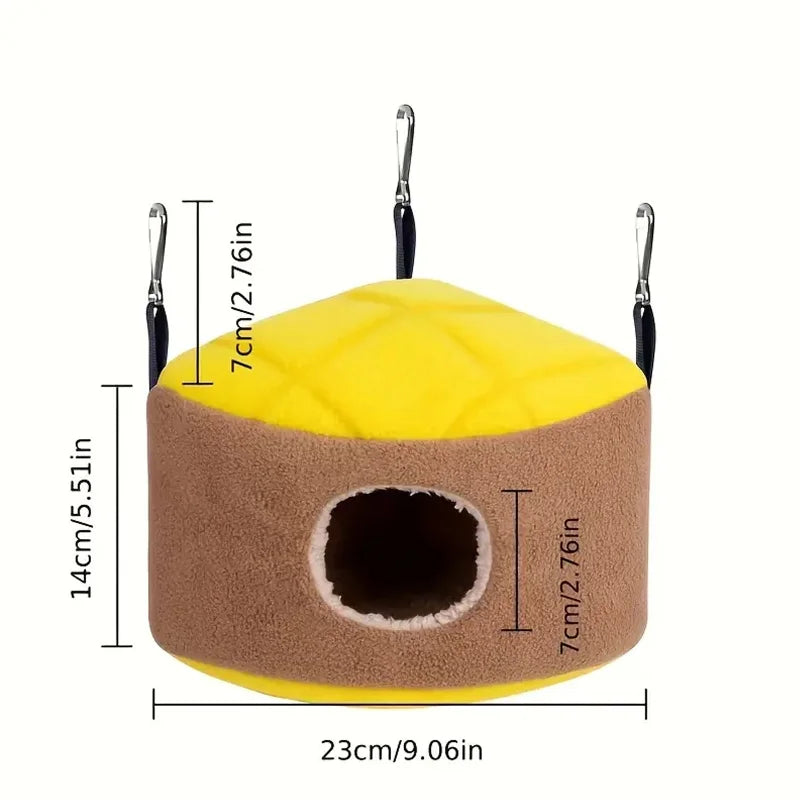 Warm Bird Nest Winter House Snuggle Hut Hanging Hammock Cage Accessories Plush Hideaway for Gerbil Small Parrot Parakeet Cockati