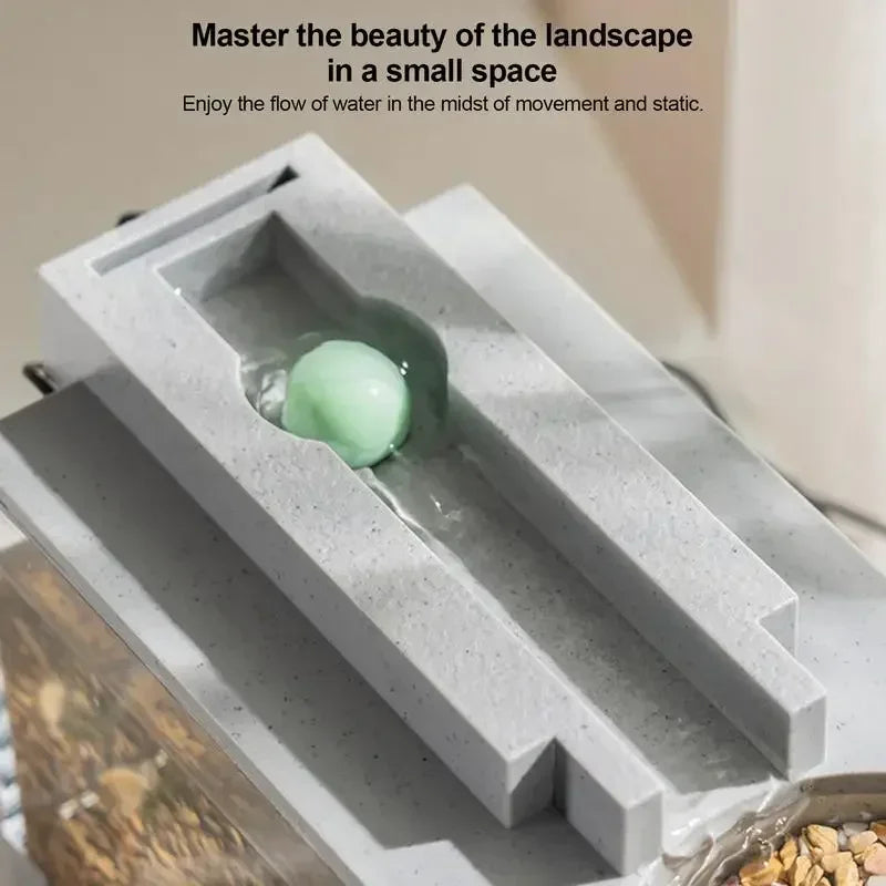 Micro Landscape Fish Tank Home Silent Water Flow Aquarium Desktop Ornament Creative Imitation Stone Landscaping Fish Tank Filter
