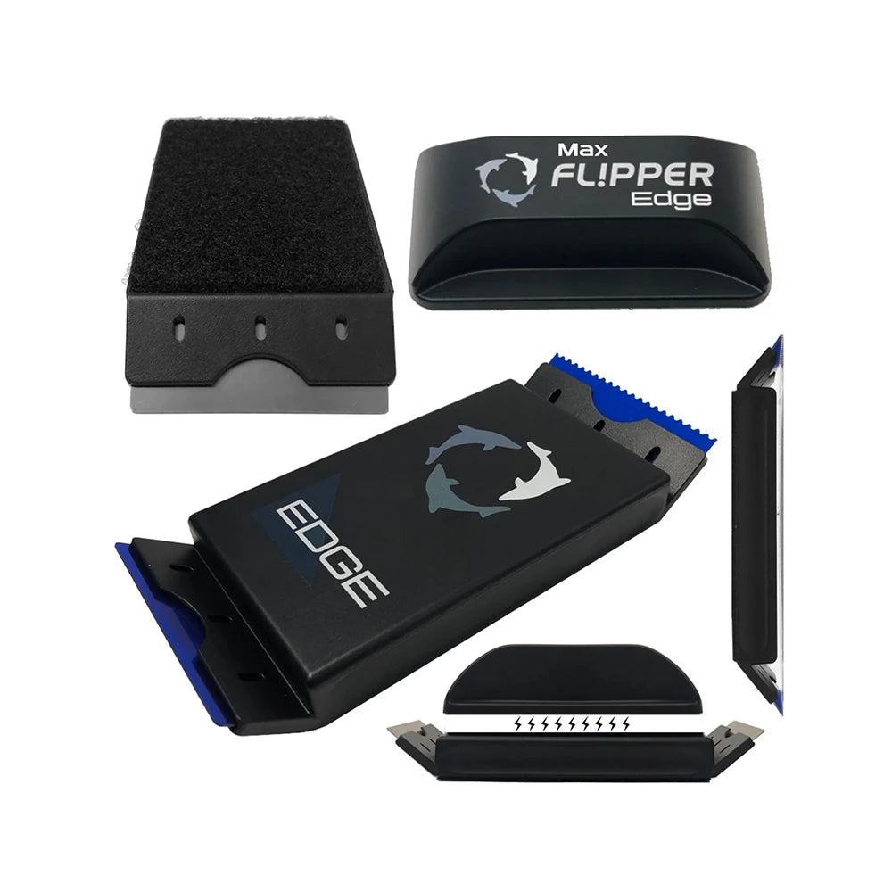 Flipper Edge Standard Max 2 in 1 Floating Magnetic Glass Acrylic Fish Tank Aquarium Algae Cleaner with Dual Blades
