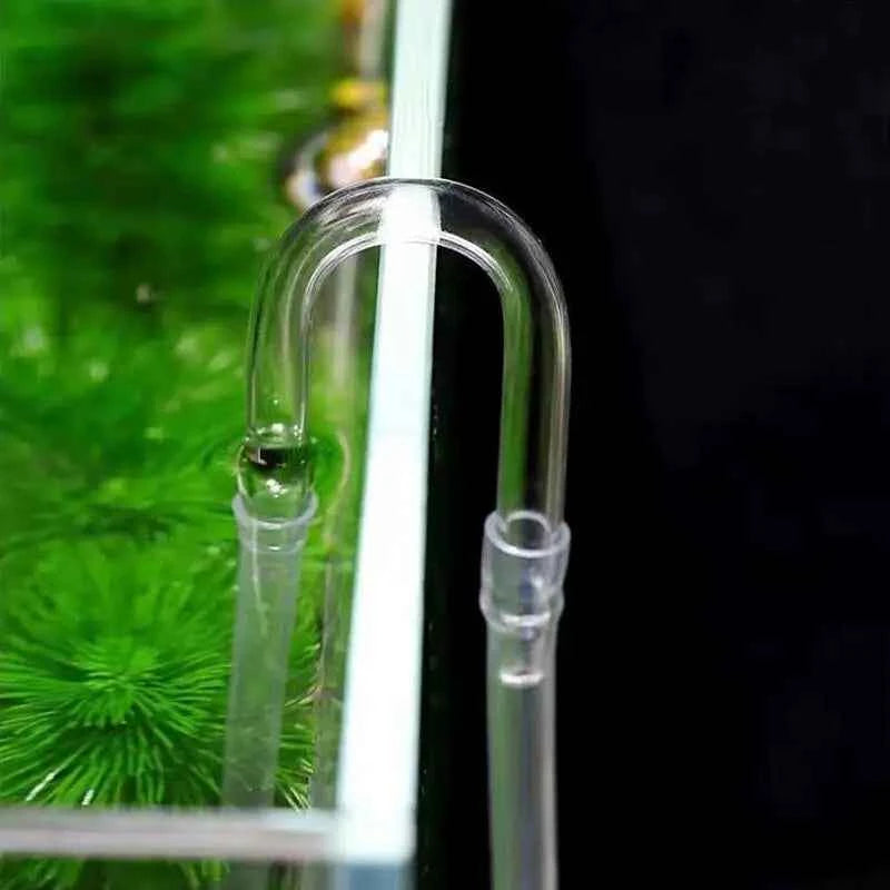 Aquarium Air Pipe Connector U Shaped Pipe Fish Tank Co2 Oxygen Tube Check Valve Glass Tube for Co2 Diffuser Air Pump Accessories