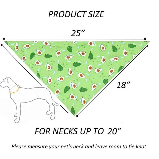 Dog Bandana Fruit Floral Spring Washable Soft Doggy Scarf Kerchief Summer Adjustable for Small Medium Large Dogs Pets