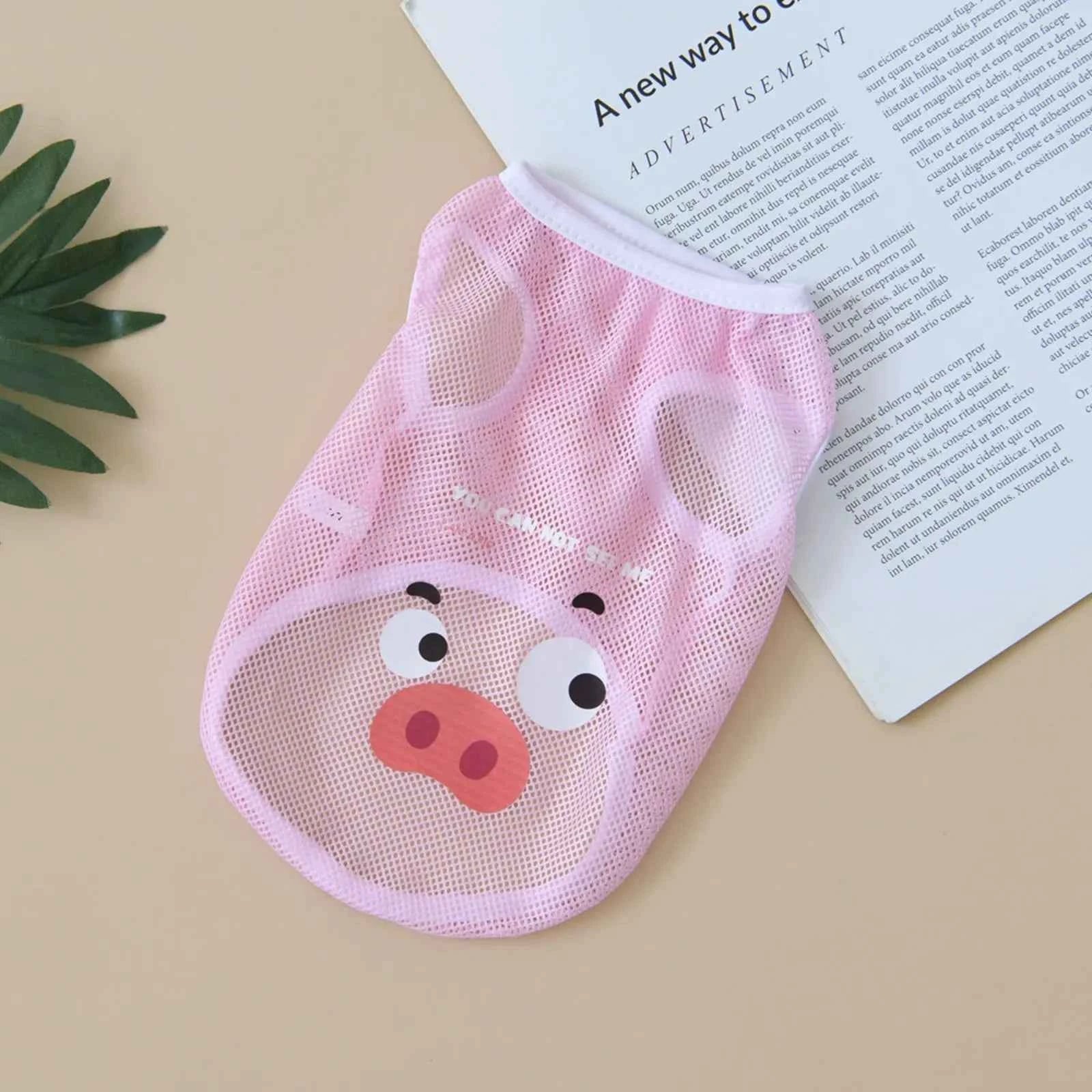 Dog Clothes Summer Cool Mesh Dog Vests Tank Top Compared To Bear Golden Hair Thin Breathable Cartoon Print XS-6XL