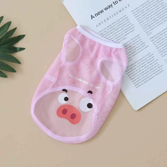 Dog Clothes Summer Cool Mesh Dog Vests Tank Top Compared To Bear Golden Hair Thin Breathable Cartoon Print XS-6XL
