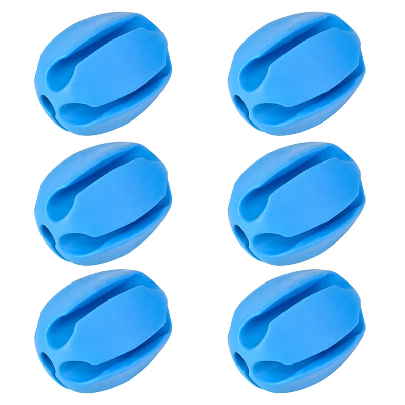 6 PCS Silicone Fishing Rod Holder Ball Straps 5 Hole Lightweight Fishing Tackle Ties Organizer Storage Racks Fishing Accessories