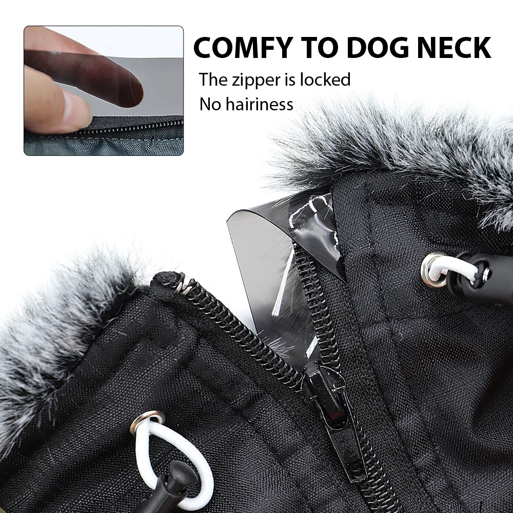 Warm Dog Clothes With Harness Winter Dog Clothes For Labrador Greyhound French Bulldog Vest Outfits Waterproof Big Dog Coat