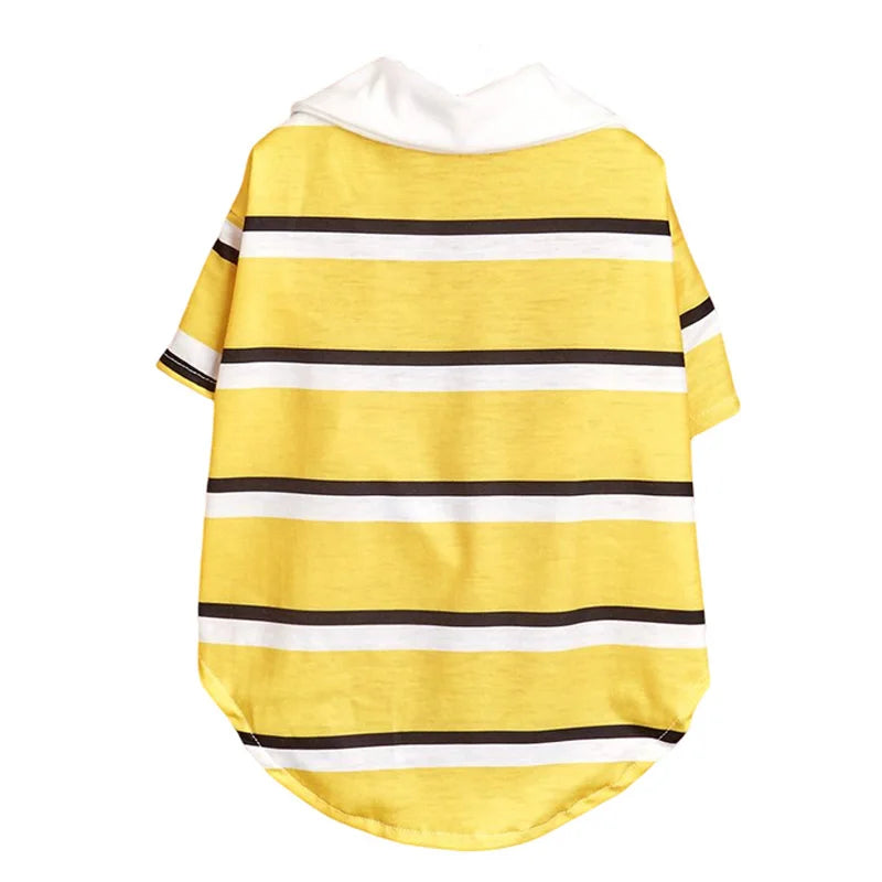 New summer puppy striped short sleeves Dog Vest Trendy POLO Shirt for Yorkshire Pomeranian Cat Pullovers mascotas ClothingTshirt