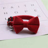 Velvet Cat Collar Solid Color Bowknot Puppy Chihuahua Collars with Bell Adjustable Safety Buckle Cats Bow Tie Pets Accessories