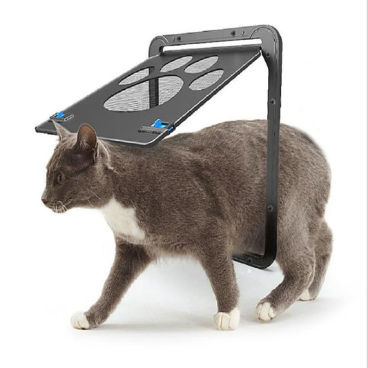 Pet Door New Safe Lockable Magnetic Screen Outdoor Dogs Cats Window Gate House Enter Freely Fashion Pretty Garden Easy Install - Play Paws Toys