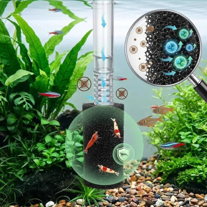 Aquarium Pre Filter Sponge Fish Tank Inflow Inlet Filter Foam Roll for Prevent Small Fish Shrimp Being Sucked Filter Barrel Tool