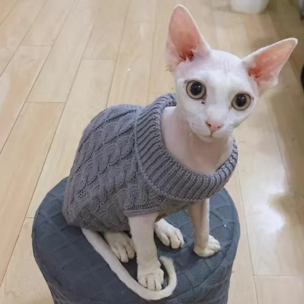 Cat Puppy Sweaters Autumn Winter Pet Knitted Sweater Jumper for Small Dogs Cats Kitten Pullovers Sphynx Clothing ropa para gatos - Play Paws Toys