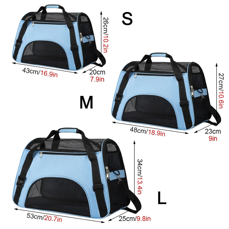 Cat Bags Portable Dog Carrier Bag Mesh Breathable Foldable Cats Carrier Bag Travel Breathable Transport Handbag - Play Paws Toys