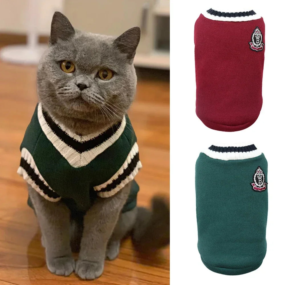 Autumn Winter Pet Cat Dog Sweater Warm Coat For Small Medium Large Dogs Kitten Pullover Puppy Vest Warm Pet Clothes Cat Costume - Play Paws Toys