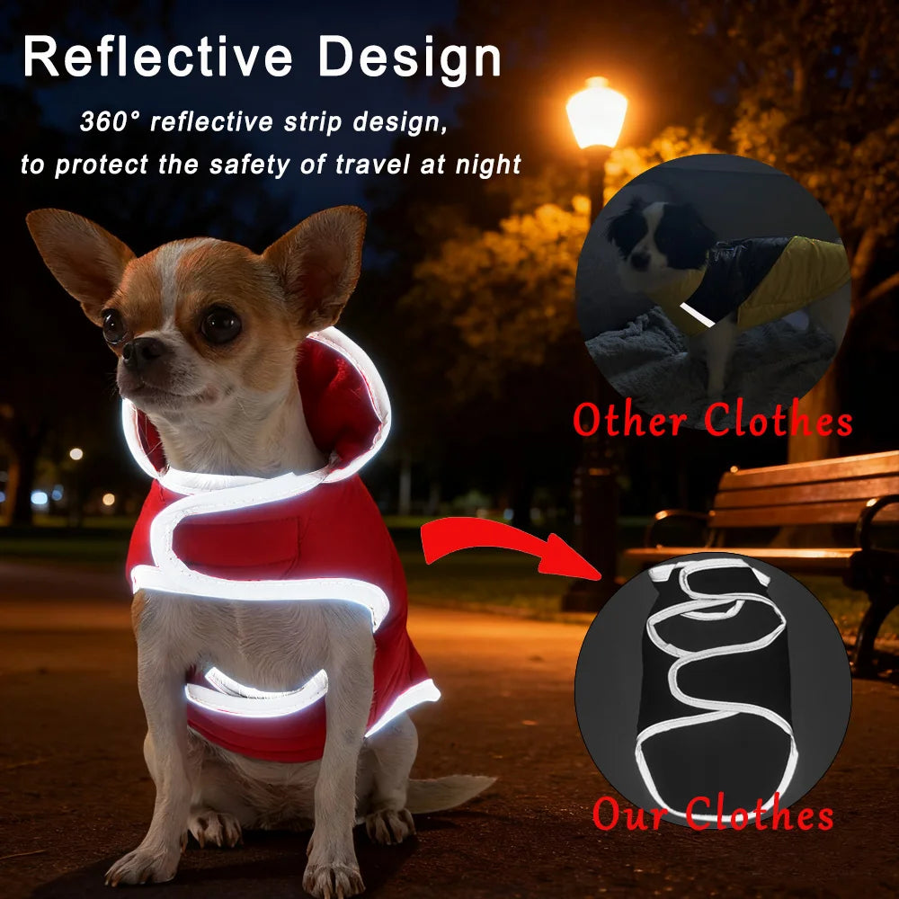 Reversible Pet Cat Clothes For Small Medium Dogs Cats Winter Warm Dog Jacket Reflective Kitten Costume Sphynx Bulldog Clothing - Play Paws Toys