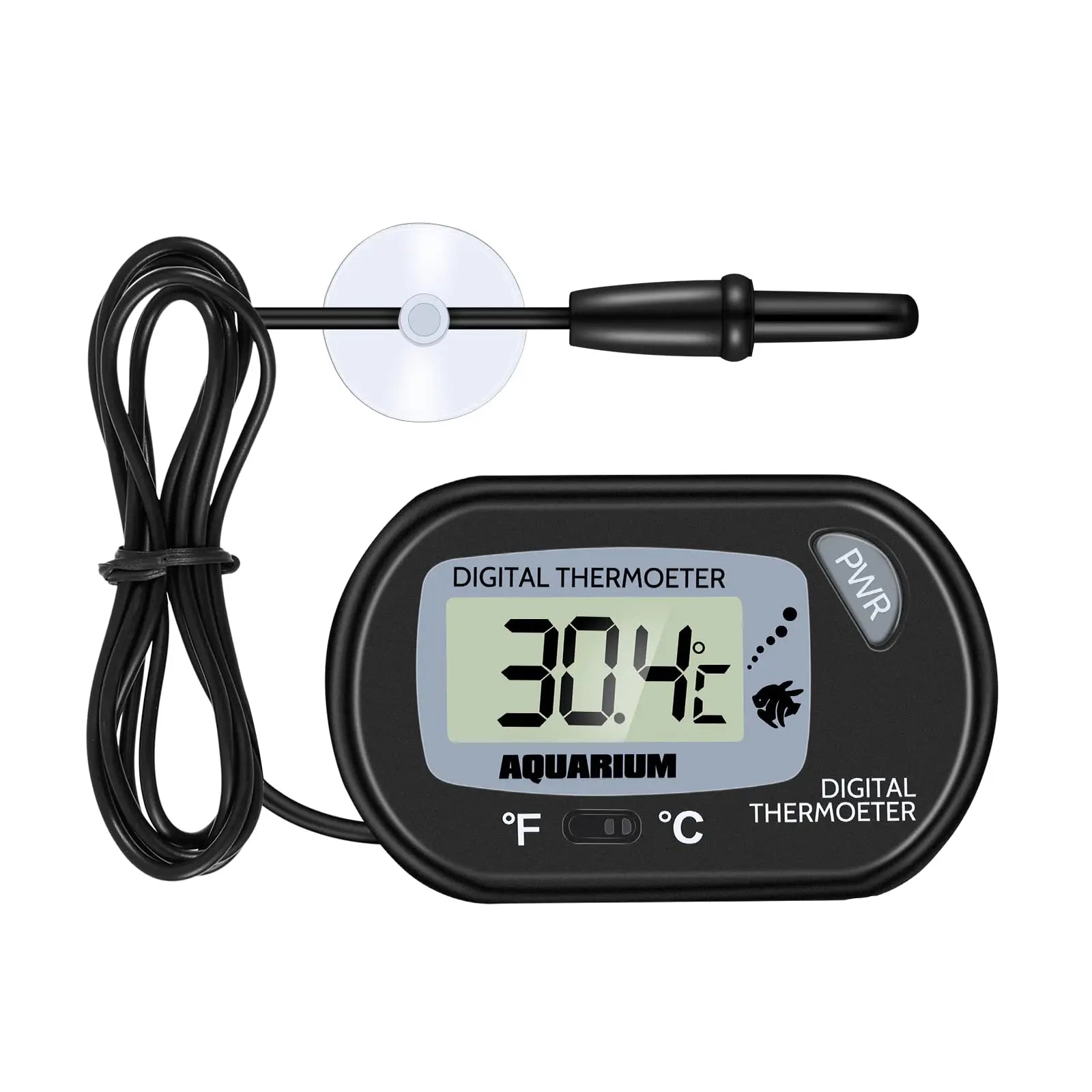 2/4pcs Fish Tank Thermometer with Suction Cup Temperature Sensor LCD Digital Aquarium Water Temp Detector Aquatic Tool