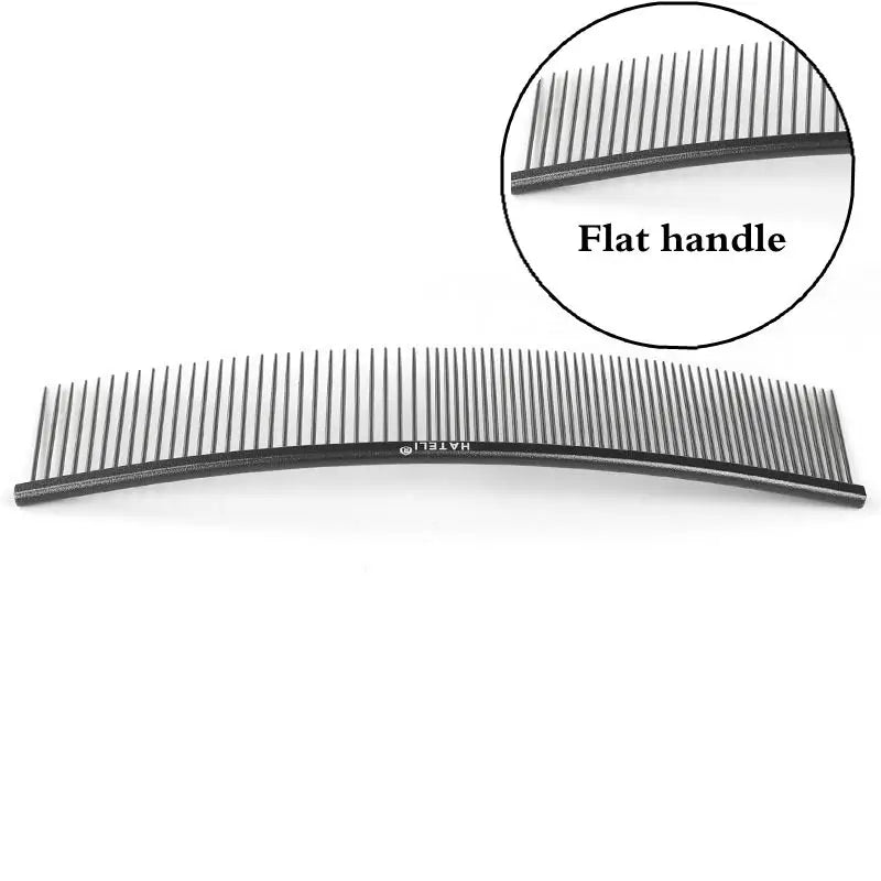 19cm Pet Curved Comb Stainless Combs Professional Pet Grooming Comb Dense Sparse Teeth Dog Cat Cleaning Brush Open Knot Combmb