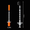 20/50/100Pcs Disposable Veterinary Syringe Manual Push Syringe 0.3/0.5/1ml Needle Farm Animal Syringe with Needles Cat Dog Pig