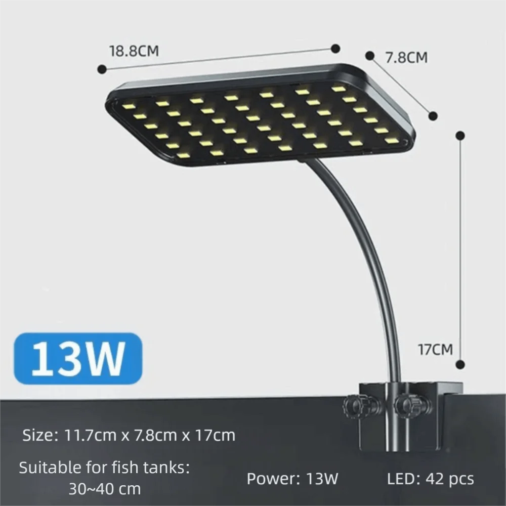 Super Slim LED Aquarium Lighting Waterproof Energy Saving Fish Tank Light RGB Adjustable Extensible Lamp Plant Growth