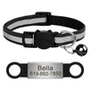 Customized Cat Collar Reflective Cat Collar Free Engraved Puppy Kitten Pet ID Nameplate Necklace With Bell Anti-lost For Cats