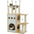 Modern Cat Tree Wooden Cat Tower with 2-Floor Condo Cat Furniture with Cat Scratching Posts Capsule Nest and Dangling Balls