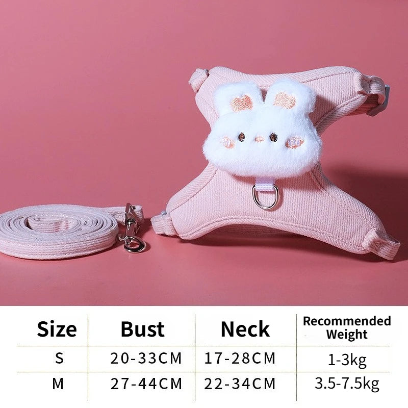 Adjustable Cat Harness Leash for Outdoor Travel Walking Soft and Breathable Pet Harnesses for Cat Kitten Puppy