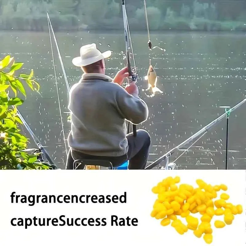 50/100pcs Realistic Corn Cob Fishing Lures - Yellow Corn Kernel Soft Baits, Pouch-Packed Freshwater & Saltwater, for Carp