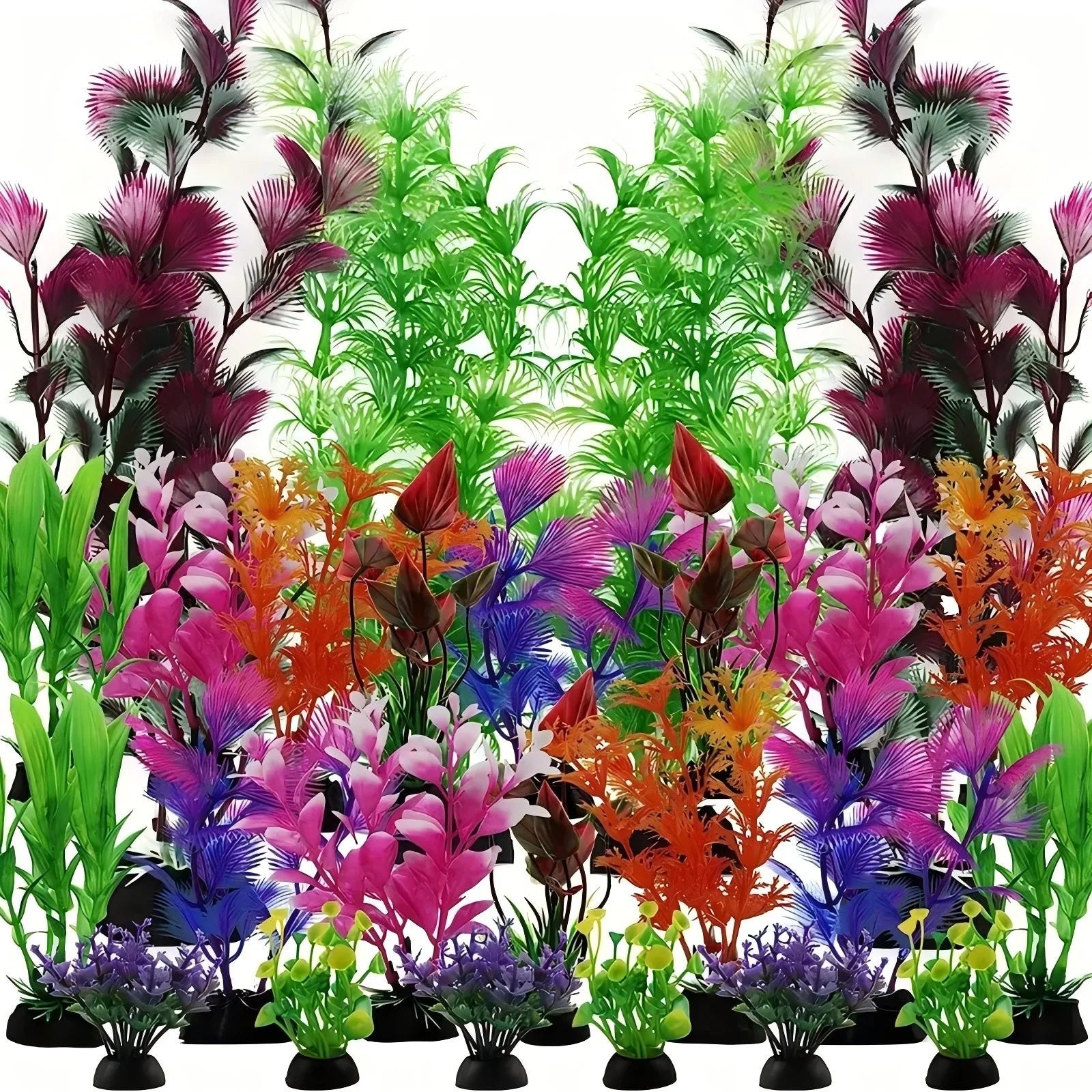 25/26PCS Artificial Aquarium Decor Plants Water Weeds Ornament Aquatic Plant Fish Tank Grass Decoration Accessories