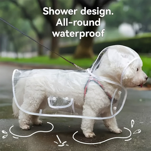 Transparent Waterproof Dog Raincoat, Raincoat for Small and Medium-Sized Dogs, Teddy and Bichon Frise Dog for Rainy Days Walking