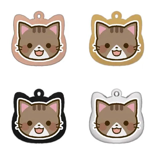 Cute Personalized Cat Tags Stainless Steel Colored Pattern Pets Cat Name Tags Pendant Engraved Keyring Kitten Accessories