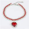 Cute Luxury Cat Collar Adjustable Cat Necklace Personalized Heart Pendant Rhinestone Kitten Puppy Collar Pet Grooming Accessorie