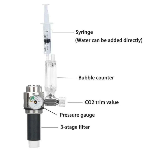 Aquarium CO2 Generator system Kit Stainless Steel CO2 Cylinder Generator System Carbon Dioxide Reactor Kit For Plant Fish