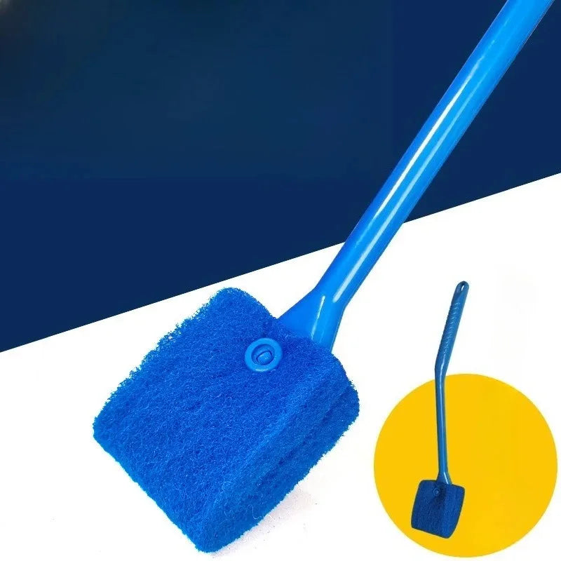 Fish Tank Brush Long Handle Brush Double-sided Cleaning Brush Aquarium Cleaning Tools