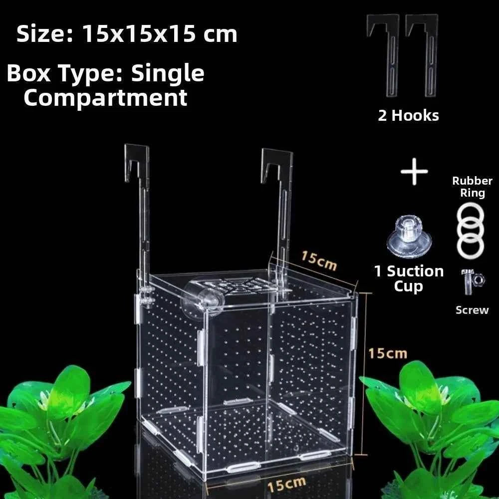 1PC Small Fry Aquarium Isolation Box Hatchery Divider Spawning Hatching Fish Breeding Box with Hook Acrylic Hydroponic Plant Box
