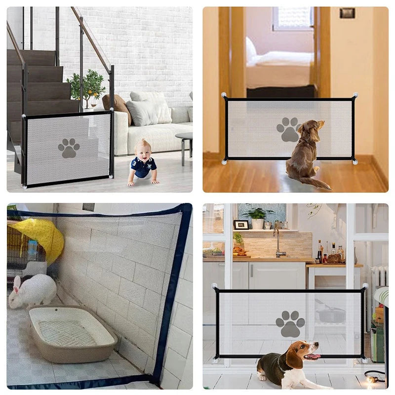 Pet Barrier Fences Portable Folding Breathable Mesh Cat and Dog Safety Fences Pet Supplies to Ensure Pet Safety - Play Paws Toys