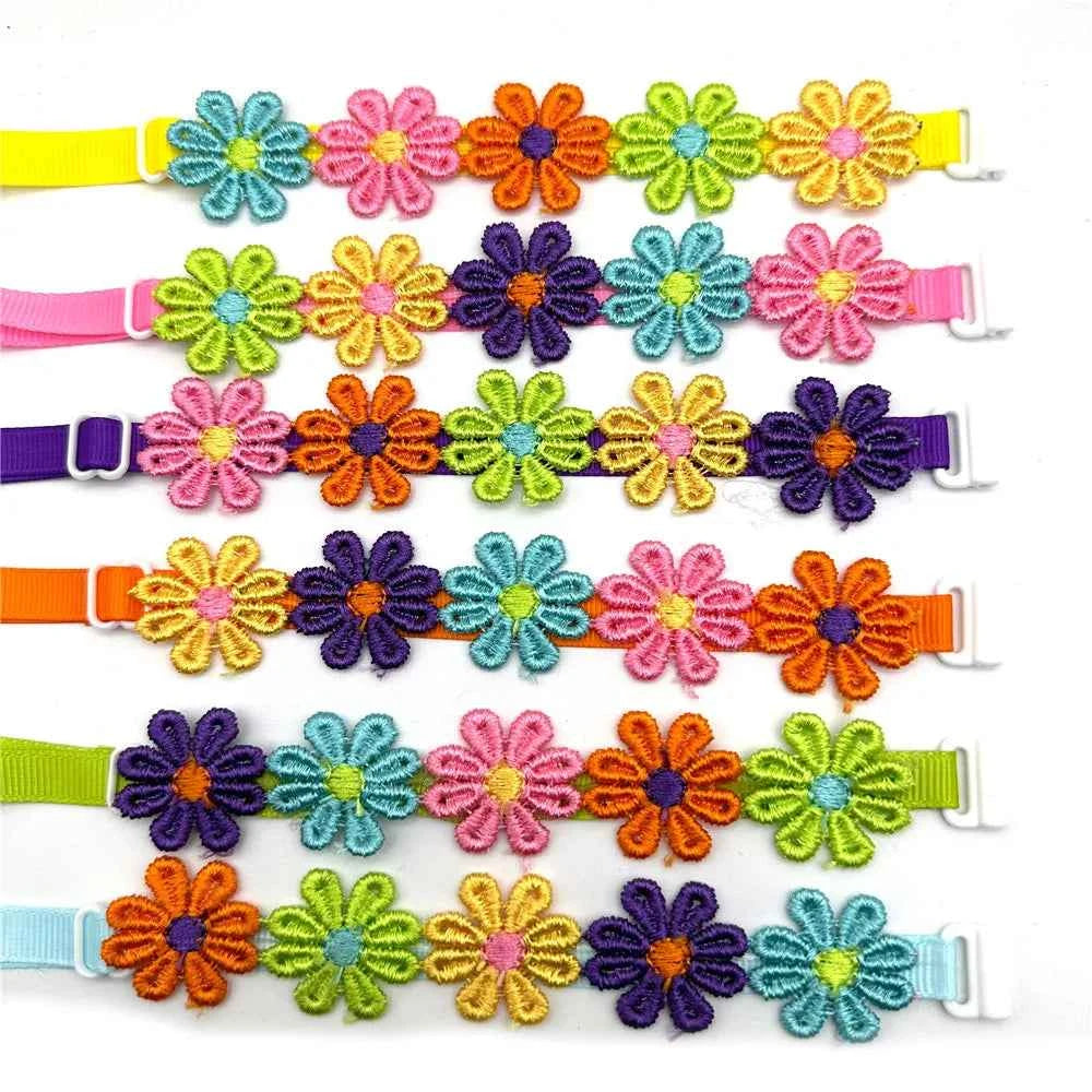 50/100pcs Fashion Dog Bow Tie Flowers Style Dog Bowties Necktie Collar Pet Supplies Pet Grooming Accessories for Small Dog Cat
