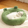 New Pet Nest Winter Warm Dog Den Cat Villa Plush Pets Mattress Small Frog Shape Semi Enclosed Kitten Puppy House Pet Supplies - Play Paws Toys