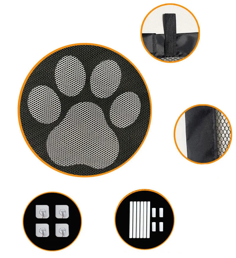 Pet Barrier Fences Portable Folding Breathable Mesh Cat and Dog Safety Fences Pet Supplies to Ensure Pet Safety - Play Paws Toys