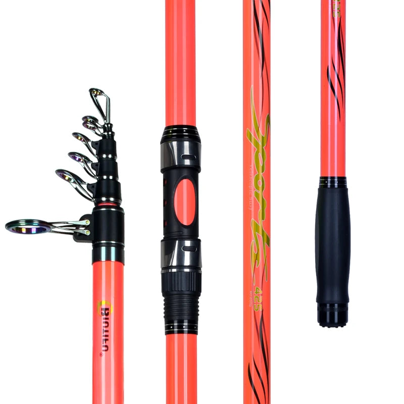 BIUTIFU Telescopic Surf Shore Casting Fishing Rods 4.25/4.5/5.0m T1000 Carbon Spinning Power 80-200g Throwing Long distance Pole