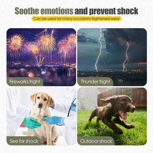 Dog Anxiety Vest and Coat-Keep Pet Calm, Dog Jacket for Thunder, Fireworks, Anti Anxiety Vest for Dogs and Cat Body and Ear