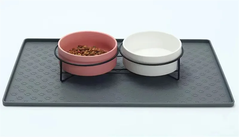 Pet Placemat Cat Dog Drinking Feeding Placemat Feeder Mats Cat Feed Mat Dog Food bowl Mat Silicone Waterproof Pet Bowl Pad - Play Paws Toys