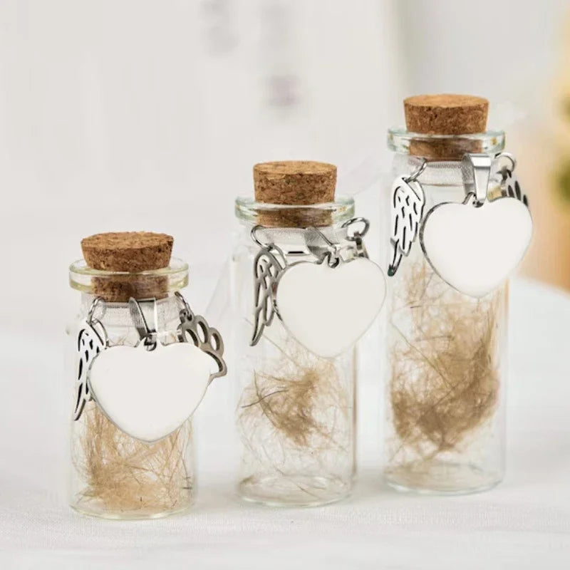 Pet Memorial Bottle For Pet Hair Dogs Cats Fur Keepsake Bottle Storage With 3 Silver Accessories Pet Memorial Urn Container